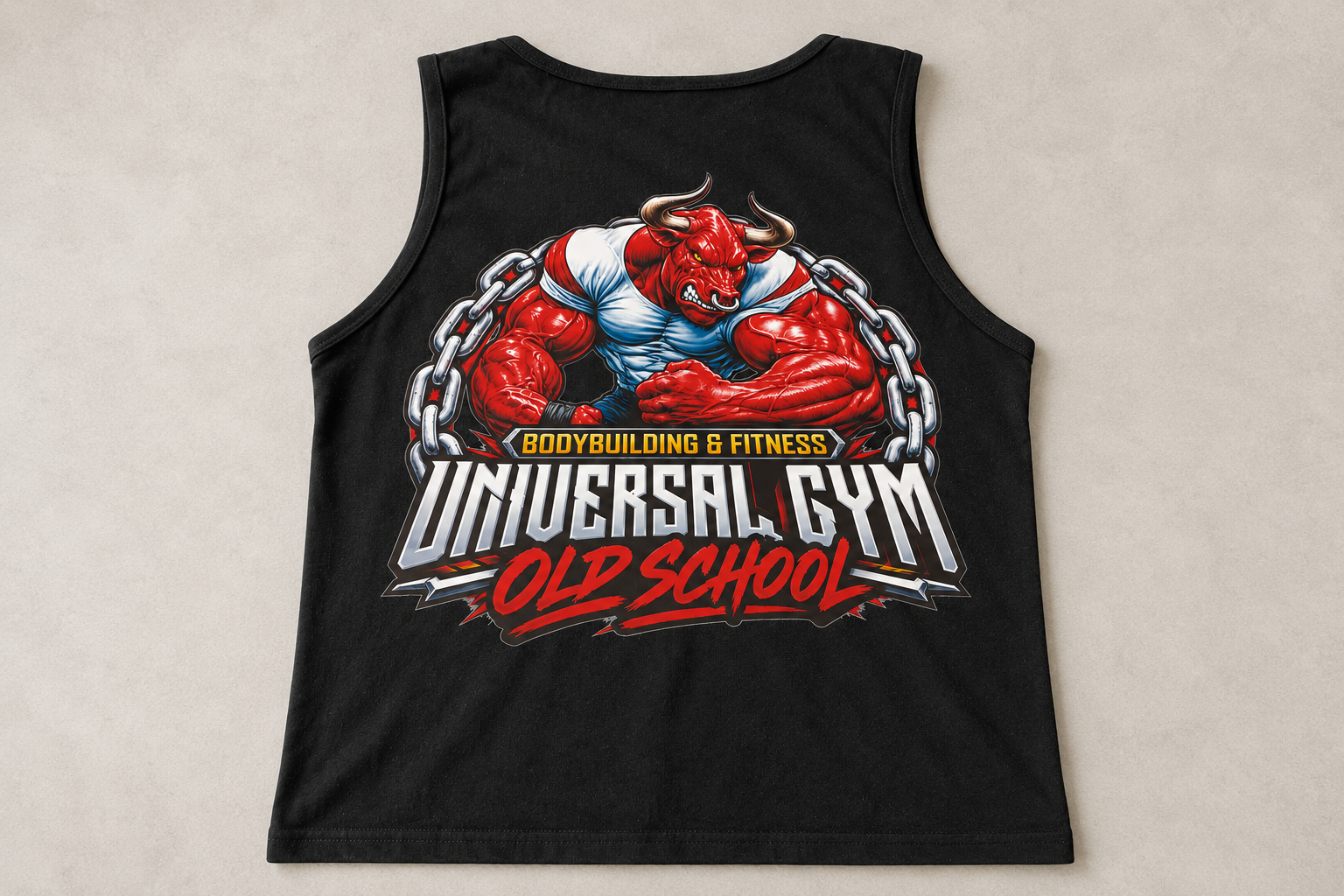 Prendas para Universal Gym · Playera de tirantes con diseño en espalda